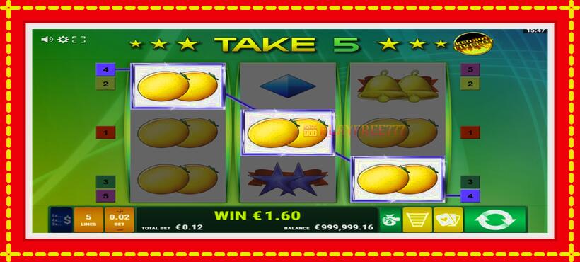 Slot machine Take 5 Red Hot Firepot with access to free game online, picture 2