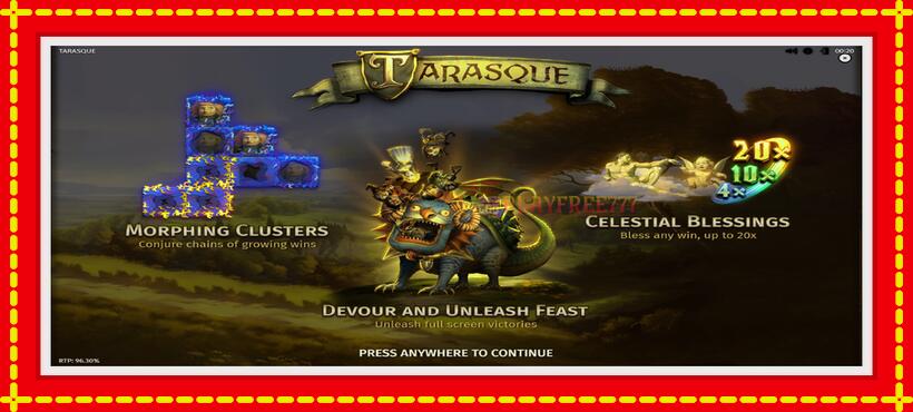 Slot machine Tarasque with access to free game online, picture 1