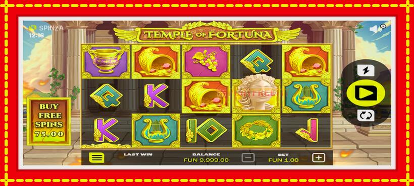 Slot machine Temple of Fortuna with access to free game online, picture 2