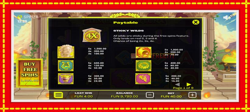 Slot machine Temple of Fortuna with access to free game online, picture 5