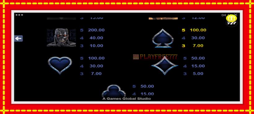 Slot machine Terminator 2 with access to free game online, picture 4