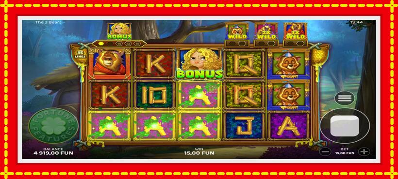 Slot machine The 3 Bears with access to free game online, picture 4