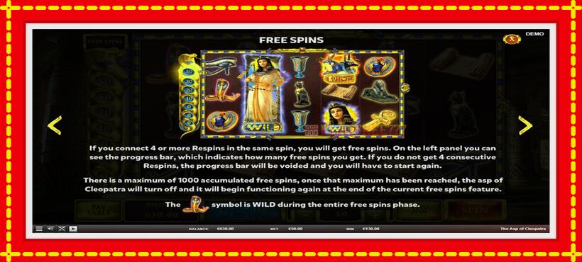 Slot machine The Asp of Cleopatra with access to free game online, picture 4