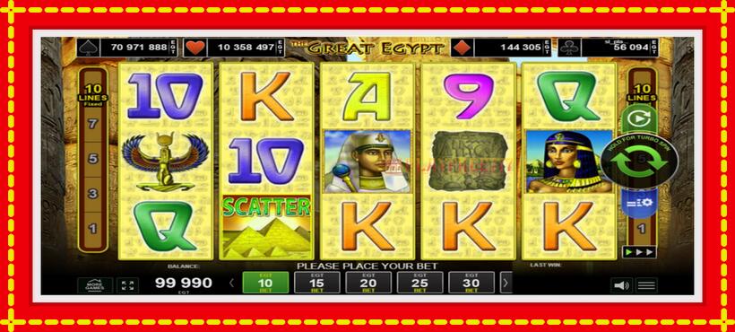 Slot machine The Great Egypt with access to free game online, picture 1