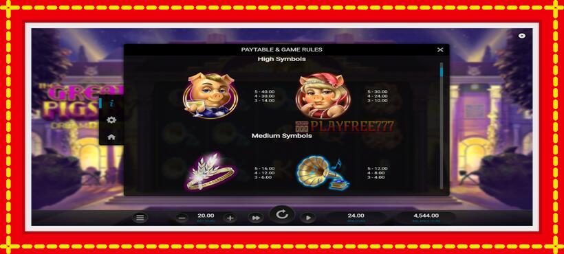 Slot machine The Great Pigsby Dream Drop with access to free game online, picture 5