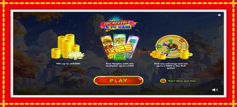 Slot machine The Incredible X Fu Hero with access to free game online, picture 1