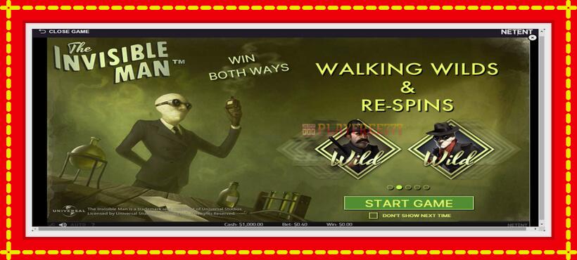 Slot machine The Invisible Man with access to free game online, picture 1