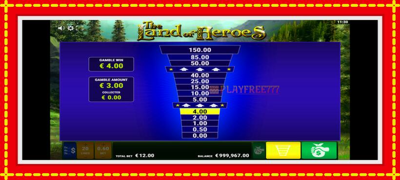 Slot machine The Land of Heroes with access to free game online, picture 6