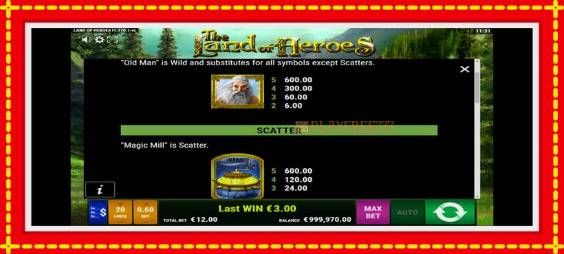 Slot machine The Land of Heroes with access to free game online, picture 7