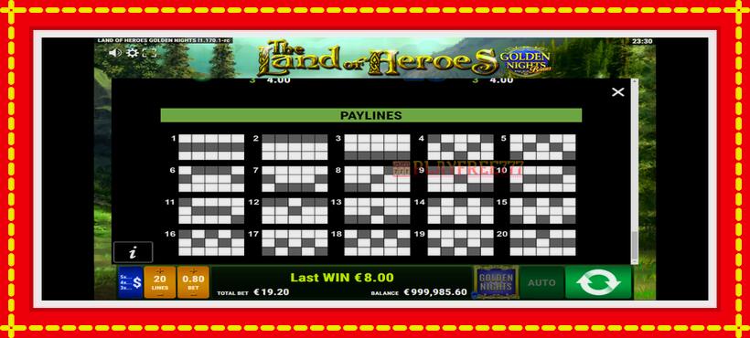 Slot machine The Land of Heroes Golden Nights with access to free game online, picture 7