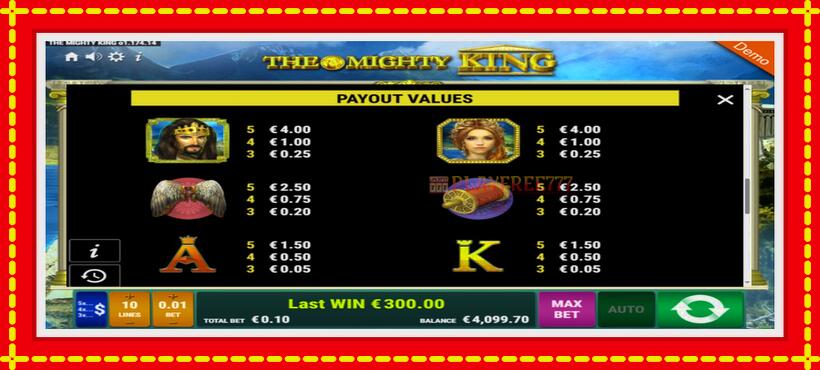 Slot machine The Mighty King with access to free game online, picture 6