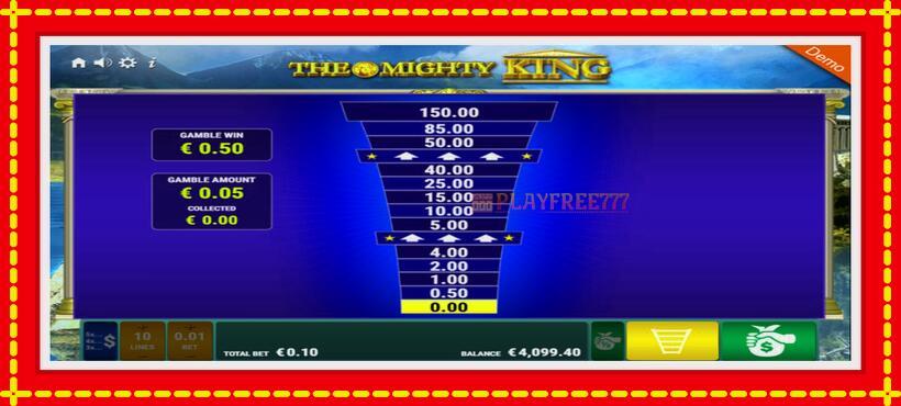 Slot machine The Mighty King with access to free game online, picture 7