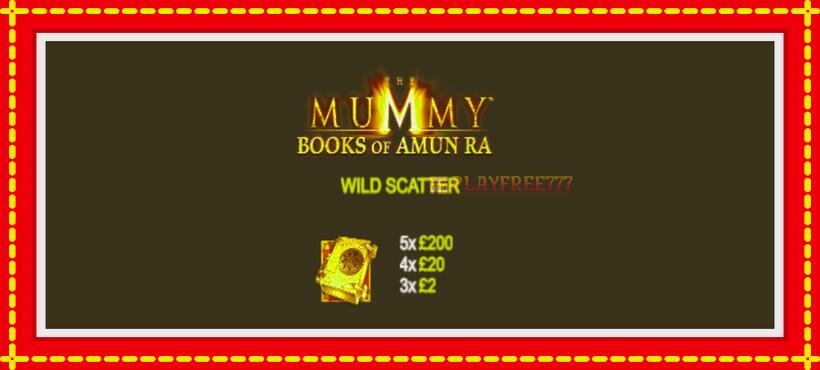 Slot machine The Mummy Books of Amun Ra with access to free game online, picture 5