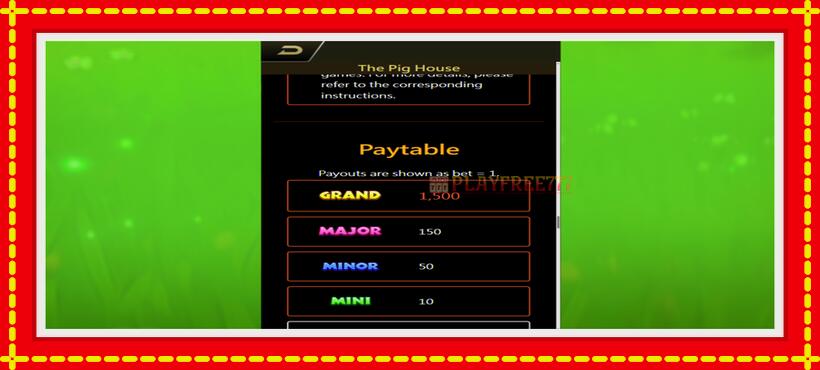 Slot machine The Pig House with access to free game online, picture 2