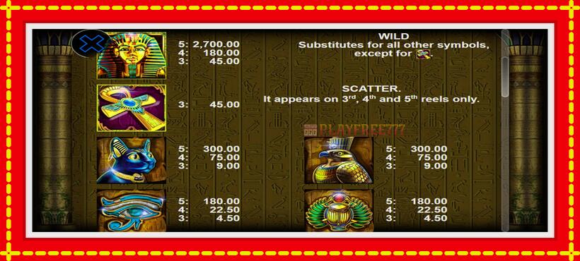 Slot machine The Power of Ankh with access to free game online, picture 6