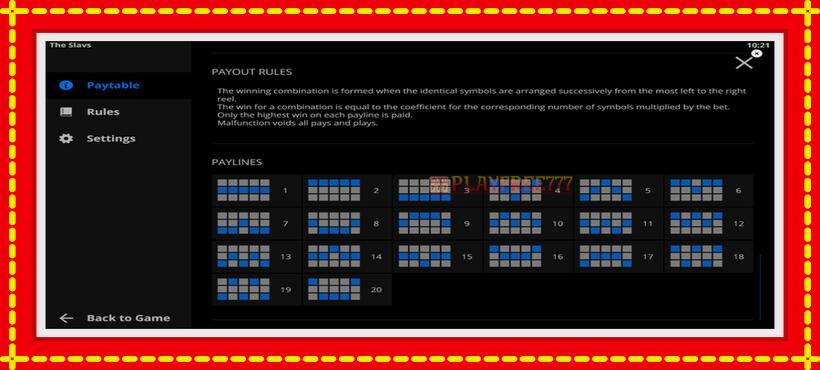 Slot machine The Slavs with access to free game online, picture 7