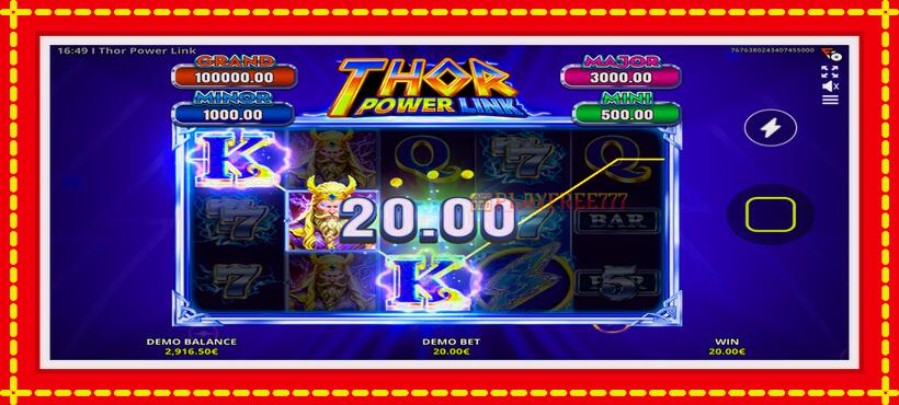 Slot machine Thor Power Link with access to free game online, picture 3