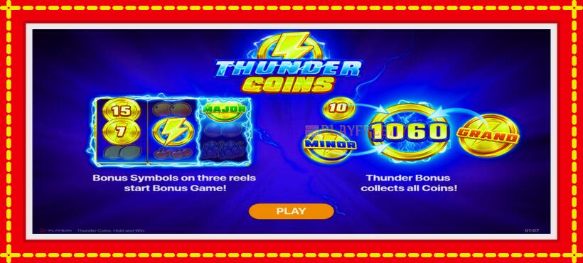 Slot machine Thunder Coins with access to free game online, picture 1