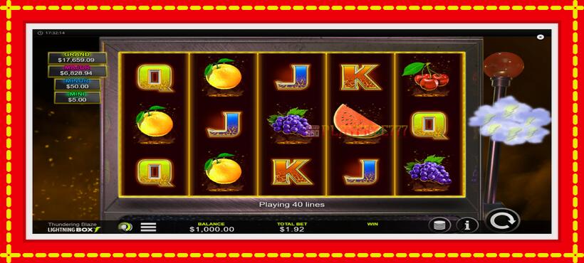 Slot machine Thundering Blaze with access to free game online, picture 2