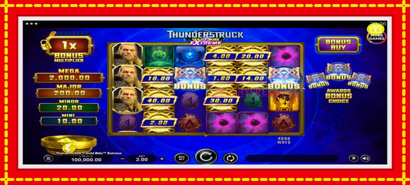 Slot machine Thunderstruck Gold Blitz Extreme with access to free game online, picture 1