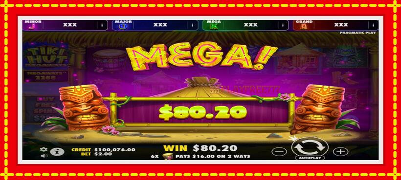 Slot machine Tiki Hut Megaways with access to free game online, picture 3