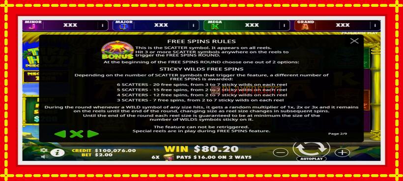 Slot machine Tiki Hut Megaways with access to free game online, picture 5