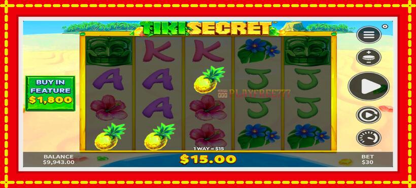 Slot machine Tiki Secret with access to free game online, picture 4