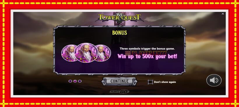 Slot machine Tower Quest with access to free game online, picture 1