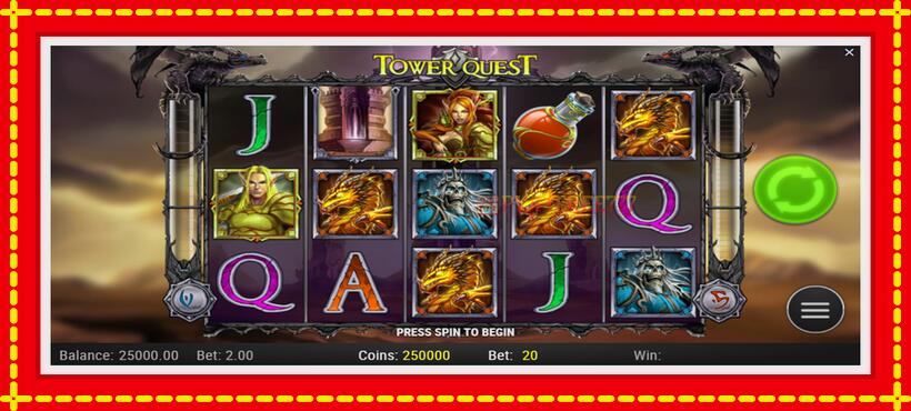 Slot machine Tower Quest with access to free game online, picture 2