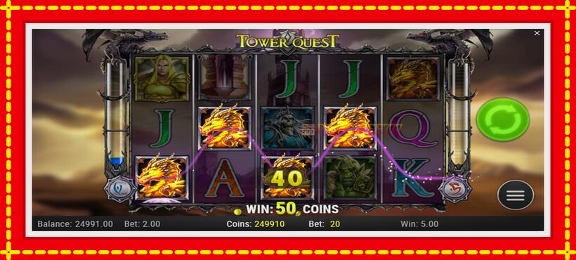 Slot machine Tower Quest with access to free game online, picture 3