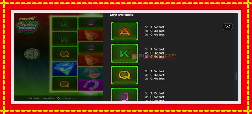 Slot machine Toxic CherryPop with access to free game online, picture 6