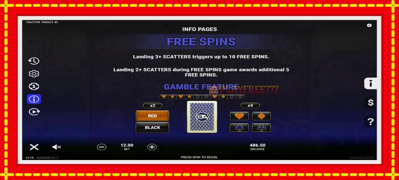 Slot machine Tractor Frenzy 40 with access to free game online, picture 5