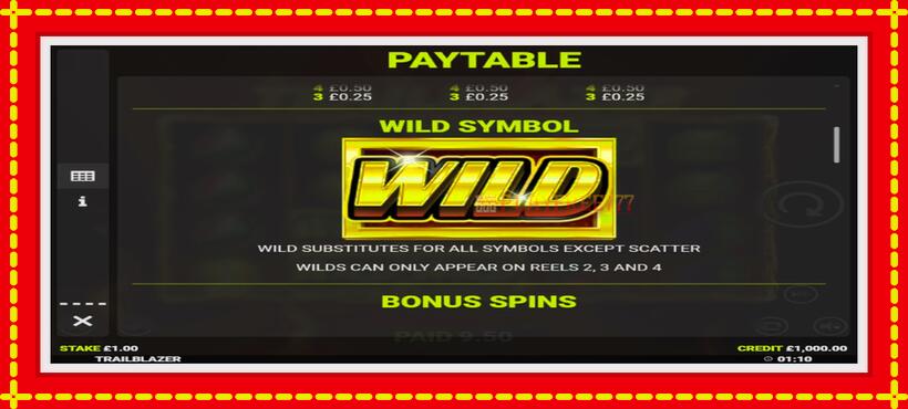 Slot machine Trailblazer with access to free game online, picture 5