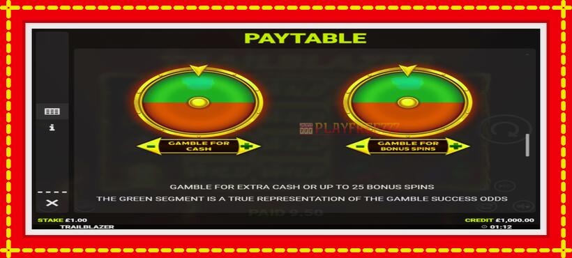 Slot machine Trailblazer with access to free game online, picture 7