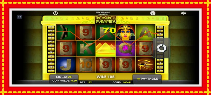 Slot machine Treasure of the Pyramids with access to free game online, picture 3