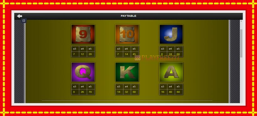 Slot machine Treasure of the Pyramids with access to free game online, picture 5