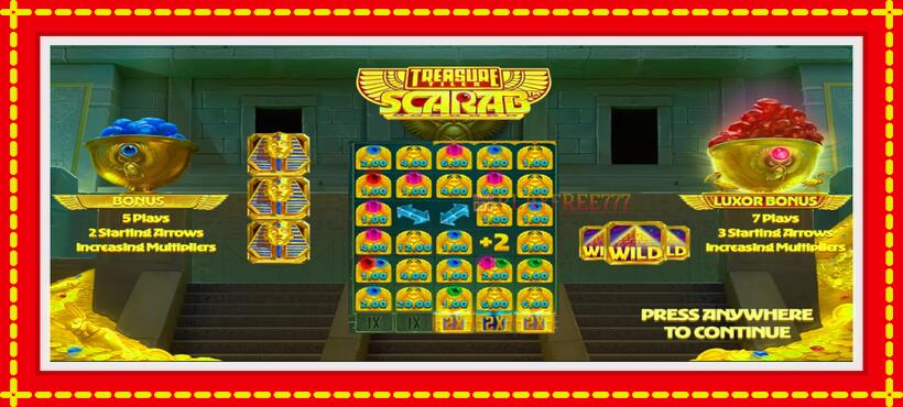 Slot machine Treasure Tiles Scarab with access to free game online, picture 1