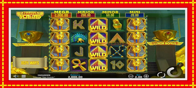 Slot machine Treasure Tiles Scarab with access to free game online, picture 2