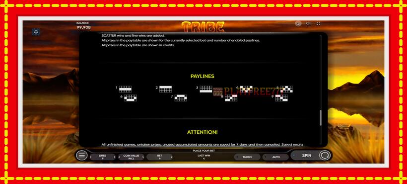 Slot machine Tribe with access to free game online, picture 7