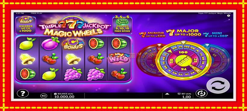 Slot machine Triple 777 Jackpot Magic Wheels with access to free game online, picture 2