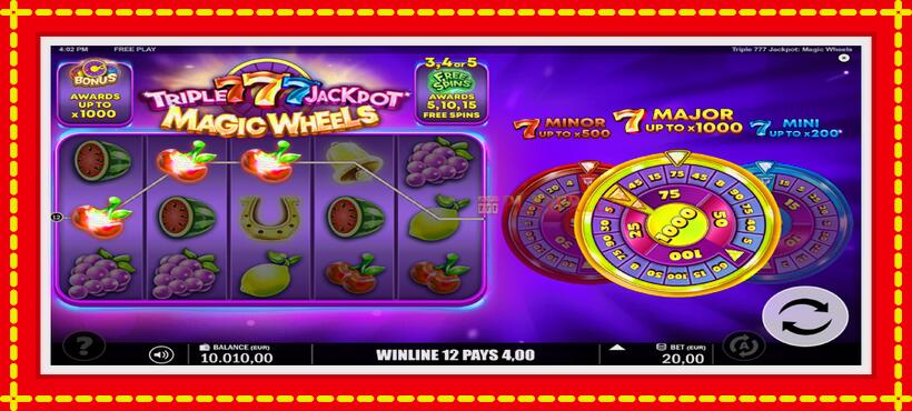 Slot machine Triple 777 Jackpot Magic Wheels with access to free game online, picture 4