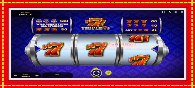 Slot machine Triple 7s with access to free game online, picture 1