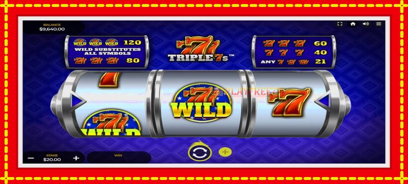 Slot machine Triple 7s with access to free game online, picture 2