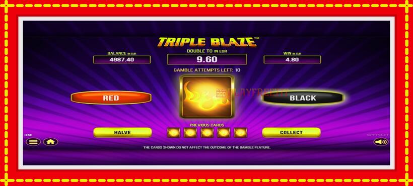 Slot machine Triple Blaze with access to free game online, picture 3