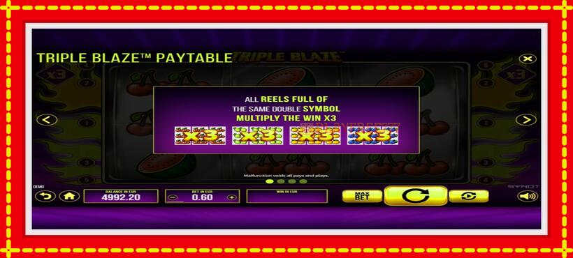 Slot machine Triple Blaze with access to free game online, picture 4