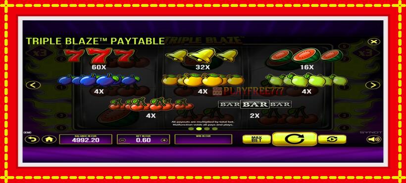 Slot machine Triple Blaze with access to free game online, picture 5