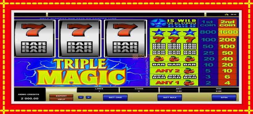 Slot machine Triple Magic with access to free game online, picture 1