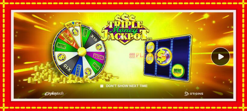 Slot machine Triple Money Jackpot with access to free game online, picture 1