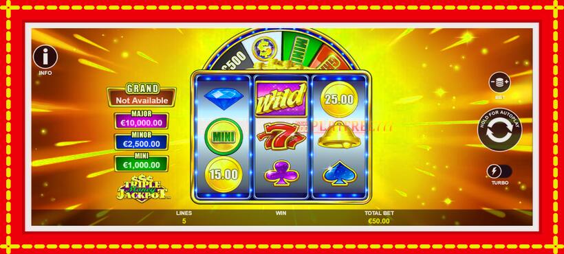 Slot machine Triple Money Jackpot with access to free game online, picture 2