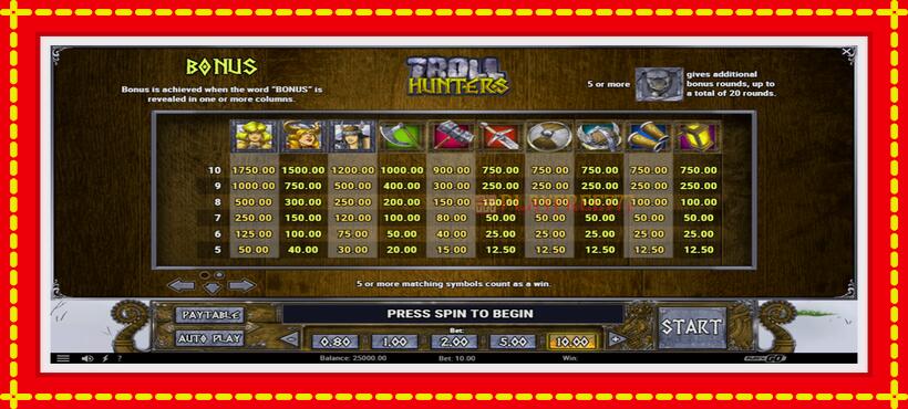 Slot machine Troll Hunters with access to free game online, picture 7